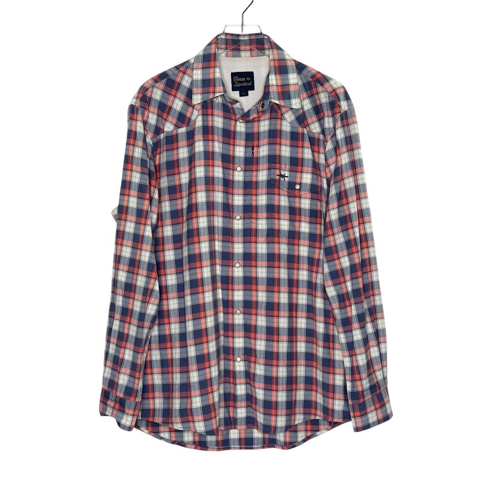Texas Standard Tactical Outdoor Long Sleeve Shirt L Red Plaid Performance *flaw